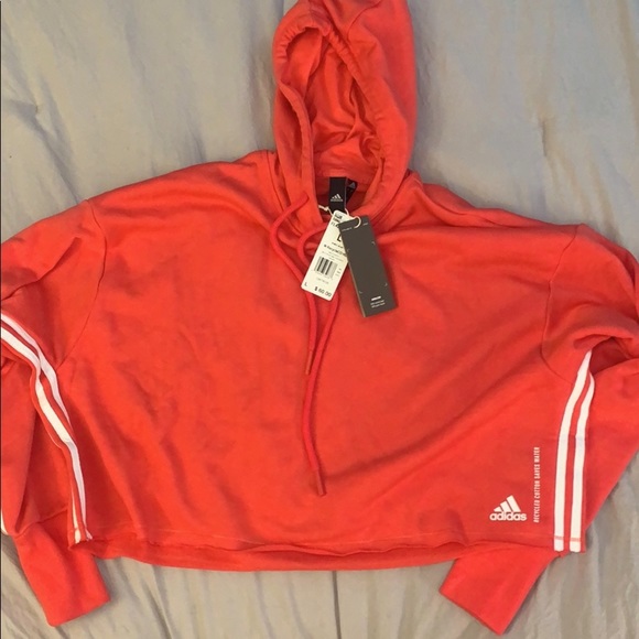 adidas Tops - ADIDAS MUST HAVES RECYCLED COTTON CROPPED HOODIE